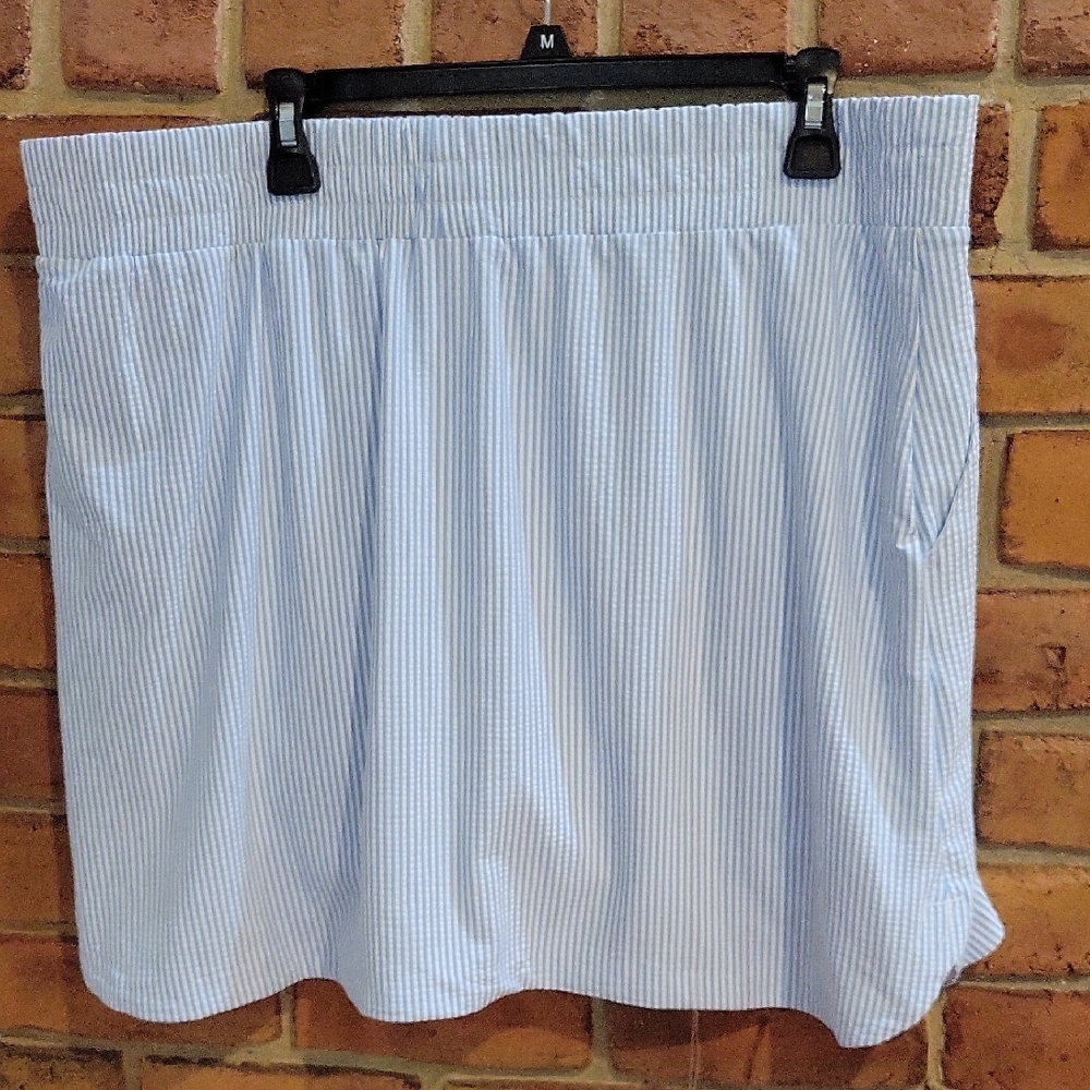 Blue and White Striped Skirt - Picture 3 of 5